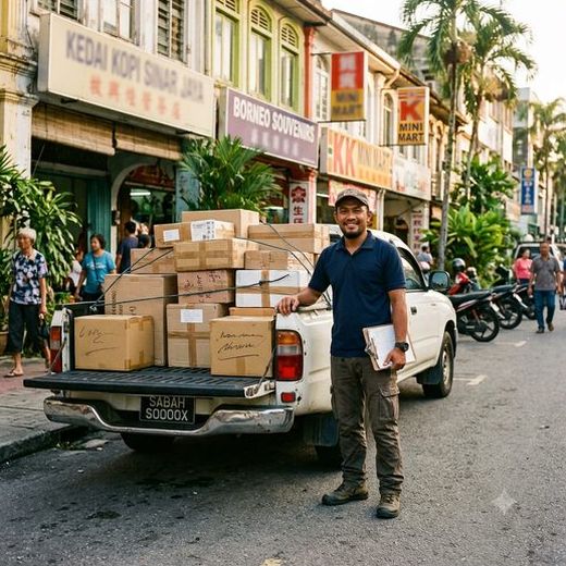 Courier with a pick-up truck