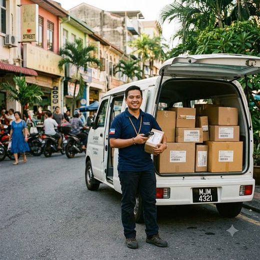 Courier with a van